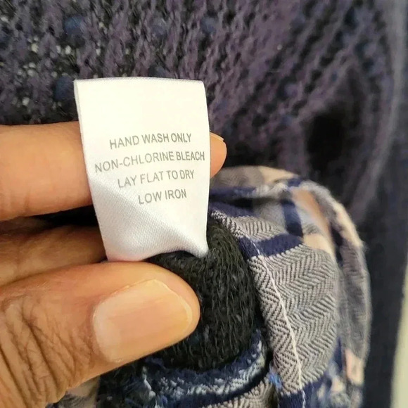 Maude Vivante Rachel Sweater with Plaid Overlay Mixed Media(L) - Picture 9 of 9